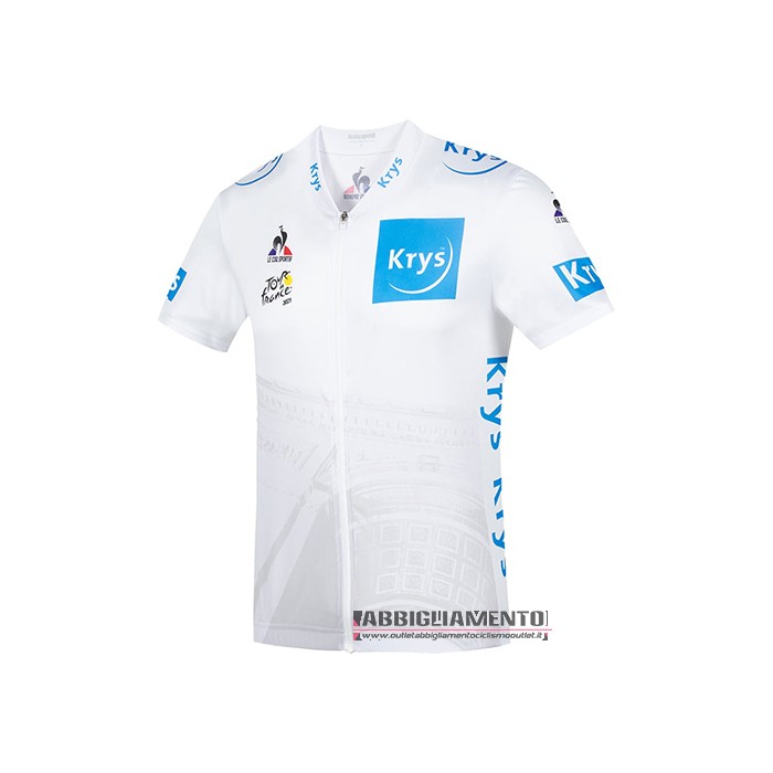 Abbigliamento Tour de France 2021 Manica Corta e Pantaloncino Con Bretelle Bianco - Clicca l'immagine per chiudere